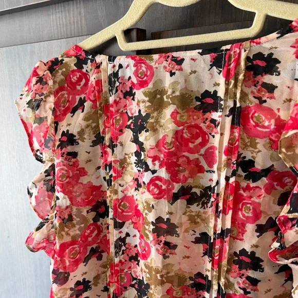 Express Women's Floral Ruffled Babydoll Fairy Blouse, New with Tags, Small - Picture 8 of 11